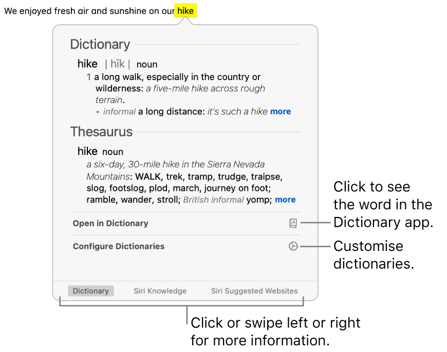 Lookup words on Mac
