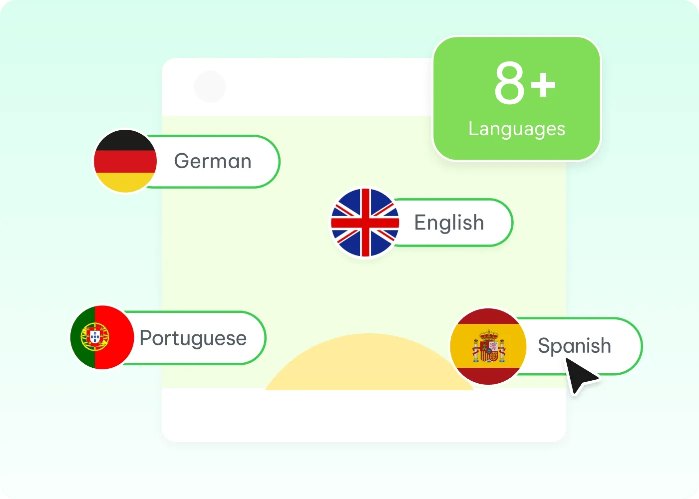 8 supported languages